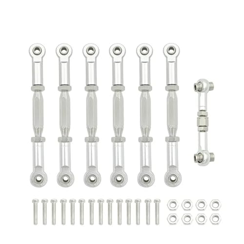 for Traxxas for Slash 4X4 2WD 1/10 1 Set Aluminum Turnbuckle Camber Link End Adjustable Kit RC Car Upgrade Parts Rc Parts - color: Silver