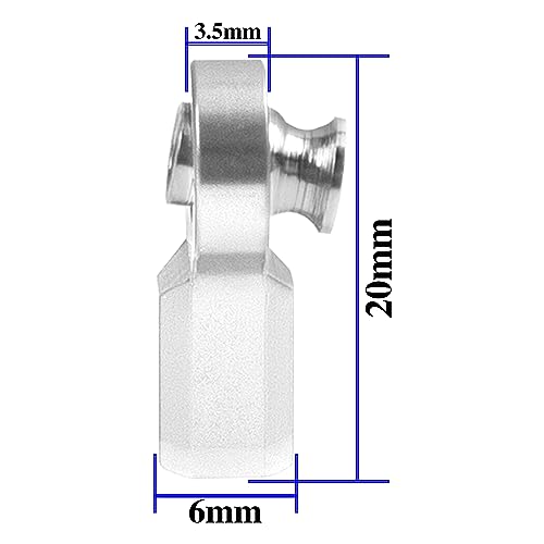 6Pcs Vgoohobby Metal M3 Tie Rod End Bend Ball Head Holder Link Compatible with Axial SCX10 Traxxas TRX4 Tamiya CC01 Axial SCX10 1/10 RC Car (Silver) - color: Silver