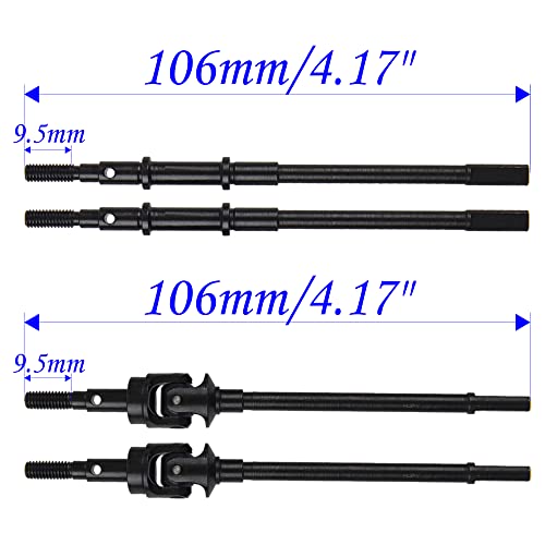 RC Front & Rear Steel Drive Shaft CVD Axle Compatible with Axial SCX10 II 90046 90047 1/10 RC Car