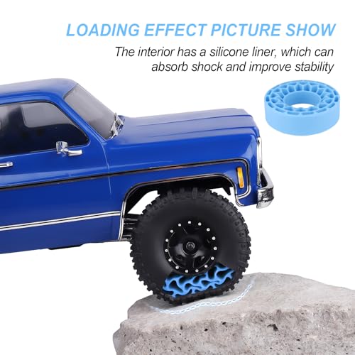 HobbyPark 1.0 Tires Silicone Inserts Foam fit 62-64mm*24mm for 1/18 1/24 Scale RC Crawler Trucks, Super Soft, 4pcs (Light Blue) - color: Light Blue (Large)