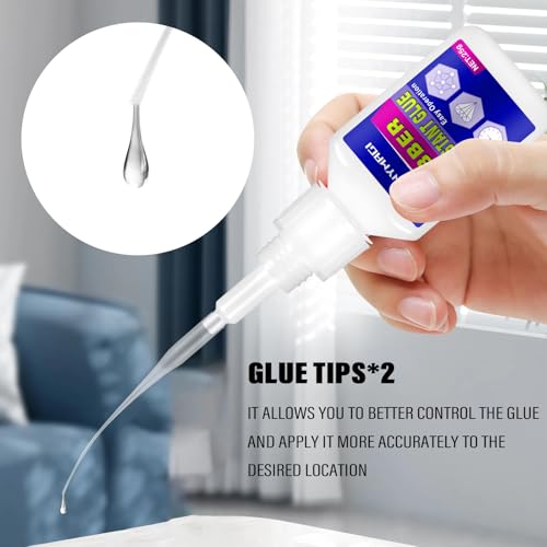2 Pcs Clear Rubber Glue, Fast Drying Super Glue for RC Tire, Shoes, Belt, Soles, Hose, Mat Repair and More, Waterproof, Heat-Resistant Strong Adhesive - size: 2 Pack