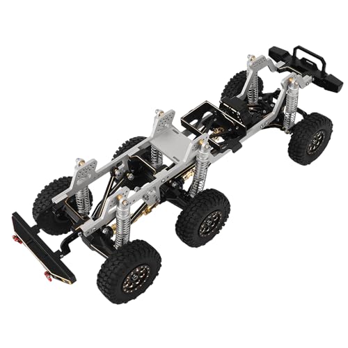 TRX-4M 6x6 RC Chassis Frame with Axles Transmission Wheels Skid Plate DIY for TRX4M 1/18 RC Crawler Metal Upgarde Parts (Silver) - color: Silver
