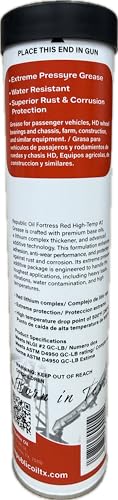 Republic Oil Red High Temp #2 Grease 120lb Lithium Complex Mult-Purpose | Chassis | Wheel Bearings | Tacky | EP2 | Extreme Pressure | 5th Wheels | Agriculture | Construction - size: 5 x 14 oz Tubes
