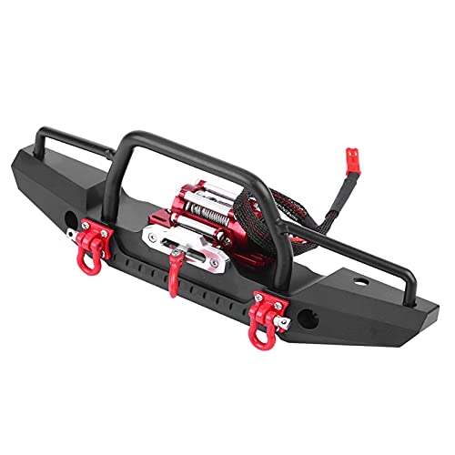 VINGVO Metal Front Bumper, RC Car Crawler Upgrade Part, Split Type Design with Winch for RC Car