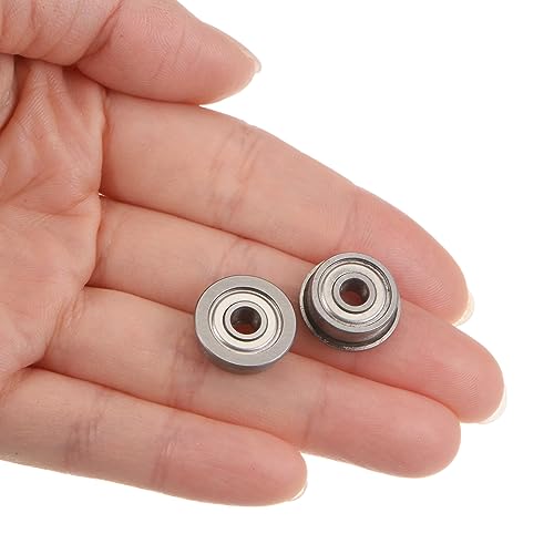 uxcell F624ZZ Flanged Ball Bearing 4x13x5mm Double Shielded Chrome Steel Flange Bearings, 4pcs - size: 4x13x5mm
