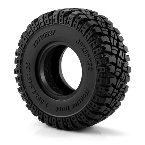 RCLIONS 1.55" Beadlock Tires with Foam Insert for AXIAL AX90069 MST JIMNY UTB18 RC Crawler Trail Truck Car Upgrade Parts