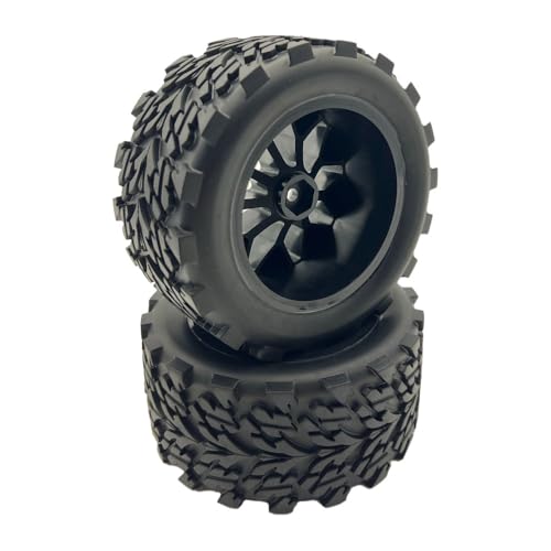 12mm Hex RC Wheels and Tires 1/10 Scale RC Truck Tires and Wheels OD 117MM for Traxxas Rustler Stampede 2wd 4x4 vxl Hoss E-Revo Redcat Volcano EPX RIAARIO AMORIL, Preglued 2.8" RC MT Tyres Wheels - style: Arrow Tread