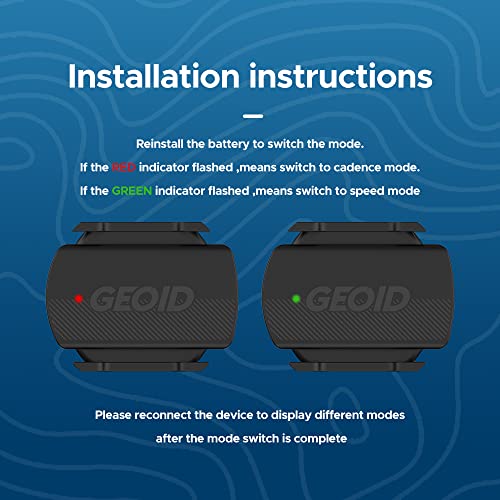 GEOID CS600 Cadence/Speed Sensor for Cycling, ANT+/Bluetooth Wireless Bicycle RPM Sensor Compatible with Bike Computers, Sport Watches, iOS/Android APPS
