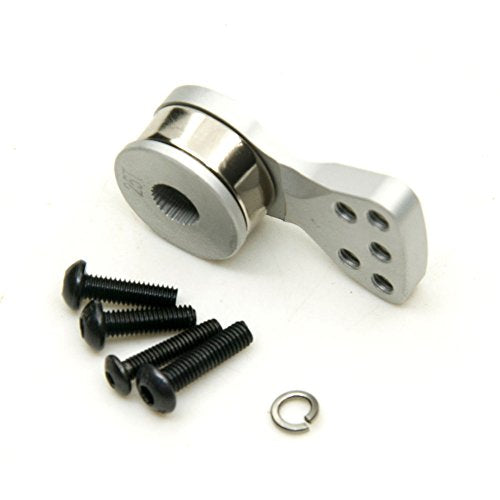 Aluminum Alloy 25T Servo Saver 3 Holes/5 Holes Adjustable Servo Horn 25T Adjustable Arm Compatible with Futaba Tamiya Servos 1/10 Tra-xxas RC Car Boat Helicopter Upgrades (Silver-L) - color: Silver-l