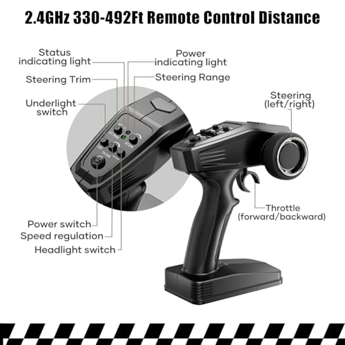 1/16 Brushless Fast RC Cars for Adult, 35Mph High Speed Remote Control Car, Cyber RC Truck, 4x4 Monster Truck Toy, 2.4GHz Remote, All Terrain Off-Road Vehicle, Colorful LED Light, Kids Gift