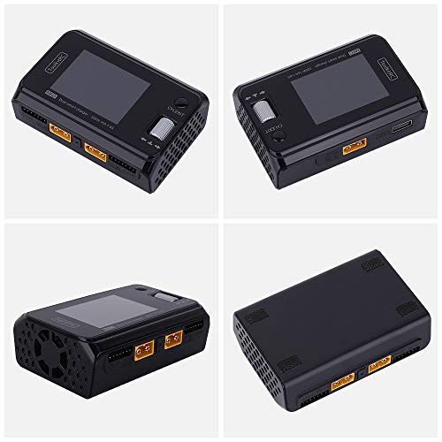 ToolkitRC M6D 15A x 2 DC Dual-Channel Output 1-6s Charger Discharger and ADP100 100w 20v 5A Power Supply Unit Set Sell, Black