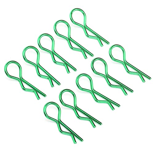 Qiilu Durable RC Body Clips for 1/5 1/6 /8 /10 RC Car - 10Pcs Metal Shell Clip Pins, Teardropshaped Pull Tabs (Green) - color: Green