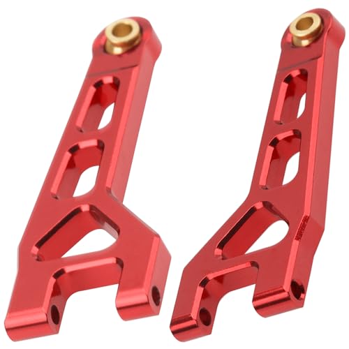 ShareGoo Aluminum Suspension Arms Set Swing Arms Front Rear A Arms Compatible with Hyper Go H16BM H16DR H16 MJX 16207 16208 16209 16210 1/16 RC Upgrade Parts (Red) - color: Red