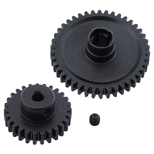 Hobbypark Metal Diff Differential Main Gear 42T & Motor Pinion Gear 27T Set for WLtoys A959-B A969-B A979-B K929-B 1/18 Scale RC Car Upgrade Parts (Black)