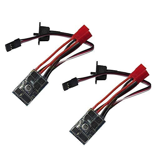Rc 10a Brushed ESC Motor Speed Controller 1/16 18 24 Car Boat Tank W/o Brake(Pack of 2 Pcs) - size: 2 Pcs