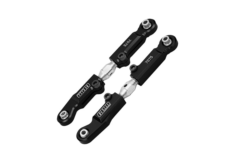 GPM Aluminum 7075 + Stainless Steel Rear Camber Links for Tekno 1/10 MT410 2.0 4X4 Pro (Black) - color: Black
