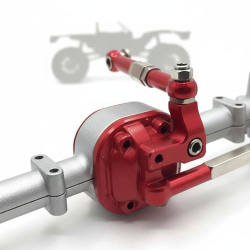 harayaa Vehicle Axle Assembly RC Car Axle Kit Front Rear Axle Set Internal Gears Drive Shafts Metal Steel CNC Machined Suitable for Crawler Stability Traction on steep Terrain, Black Red - color: Black Red