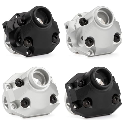 Aluminum Front Rear Diff Cover Bearing Retainers Third Member Set for Vanquish F10 Portal/Straight Axle H10 Optic Upgrade (Front Diff Cover BK)