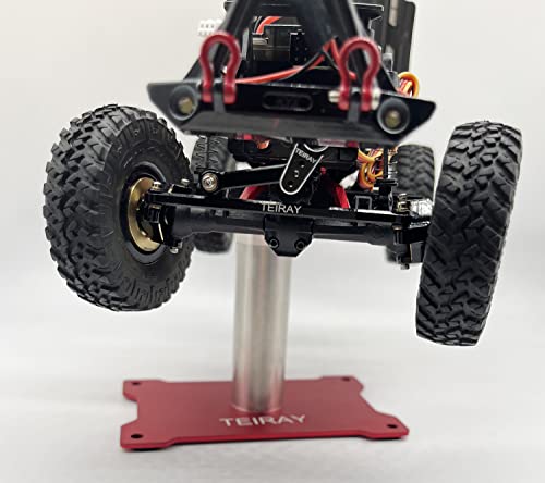 RC Car Work Stand Mat Repair Workstation Aluminum 360 Rotation Height Body Mounts for 1/16 1/18 1/24 SCX24 TRX4M Scale Cars Trucks RC car Display Stand (red) - color: Red