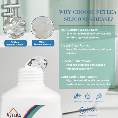 Silicone Grease 3.2oz–Dielectric for O-Rings & Electrical Connectors | NSF certified. High-temp & insulating. Non-drip. For spark plugs, auto & marine. Protects against moisture & corrosion
