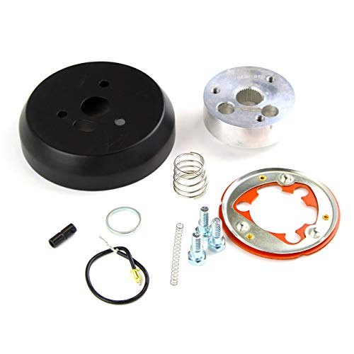 3-Hole Matte Black Hub Adapter Installation Kit For Aftermarket Steering Wheels