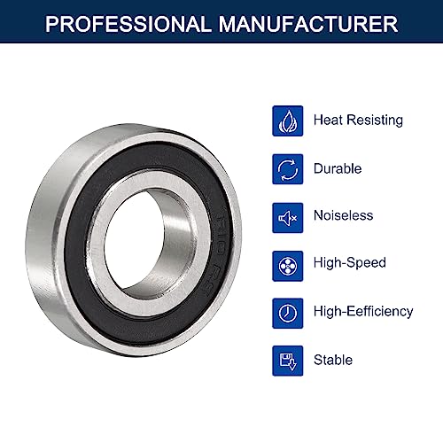 R10-2RS Deep Groove Ball Bearings, ID 5/8" x OD 1-3/8" x Width 11/32" Double Rubber Sealed Ball Bearing Pre-Lubricated Chrome Steel Z2 Lever 10pcs - size: R10-2RS 5/8"x1-3/8"x11/32"