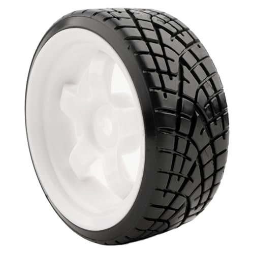 1/10 Scale Hard Plastic RC Drift Tires - 12mm Hex Hub On-Road Touring Racing Wheels Set for HSP Tamiya HPI Kyosho Redcat ExceedRC WLtoys Bald Slick Tire