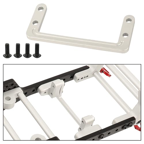Metal Aluminum Alloy Servo Mount for 1/10 RC Crawler Axial SCX10 LCG Car DIY Chassis Frame Kit Upgrade Parts (Silver) - color: Silver
