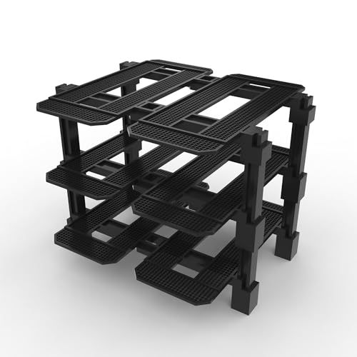 Modular Rack for LEGO Speed Champions (3 high x 2 wide (6 Car)) | Racing Garage Inspired Design - The display system that grows with your collection - size: 3 high x 2 wide (6 Car)