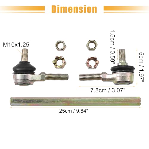 ACROPIX 25cm 9.84" Steering Tie Rod End Tie Rod Link Fit for 50cc 70cc 90cc 110cc 125cc 150cc ATV Quad Four Wheeler with Ball Joint Accessories - Pack of 2 - size: 250mm