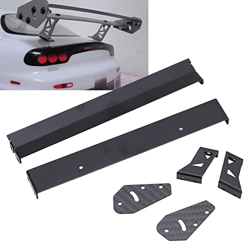 Aluminium Alloy Rear Wing Tail Spoiler Kit Improving Handling and Stability for 1/10 RC On Road Racing Drift Car Black 6 Accessories 10 Screws 10 Nuts