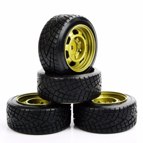 COMODO 1/10 RC Drift Tires and Wheel Rims with 6mm Offset 12mm Hex for On-Road Car Replacement Parts