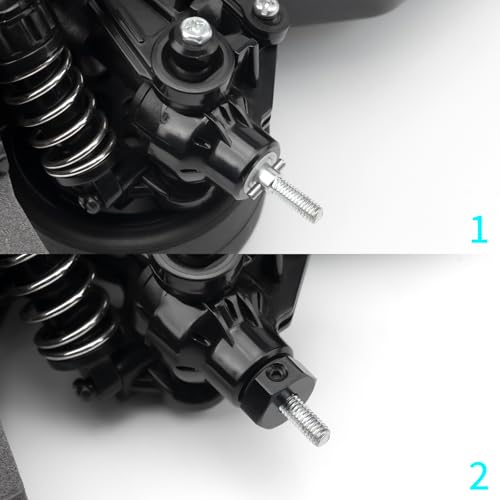 4Pcs Aluminum Alloy Wheel Hex Hub Adapters RC Combiner for Tamiya TT02 1/10 RC On Road Touring Car Upgrade Accessories (Black) - color: Black