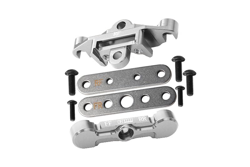 GPM 7075 Alloy Rear Tie Bar Mounts & Suspension Pin Retainers for TRAXXAS 1/10 4Wd Maxx Monster Truck -89076-4 - color: Silver