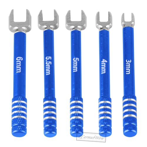 RC 3MM 4MM 5MM 5.5MM 6MM Turnbuckle Wrench Upgrades for RC Car,Medium Carbon Steel Turnbuckle Nut Ball Joint Remover RC Repair Tool,5pcs,Navy Blue - color: Navy Blue(1set)