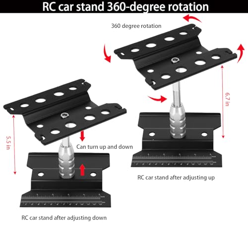 RC Car Repair Work Stand, 1100pcs RC Screw Kit and Vehicle Scale Accessories for Traxxas Axial Redcat Arrma HPI HSP SCX10 RC4WD 1/8 1/10 1/12 1/16 Scale RC Crawler Truck Buggy Car - color: Black