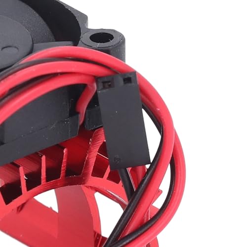Generic RC Motor Cooling Fan with Aluminum Alloy Heatsink for 540 550 3650 3660 3665 Brushed Brushless Motors Compatible with SCX10 90046 AXI03007 Gen8 VS4-10 (Red) - color: Red