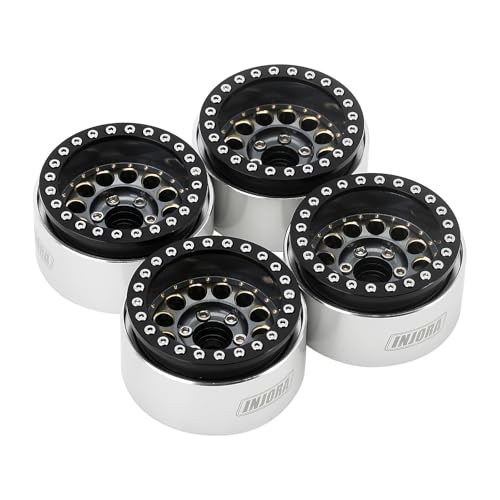 INJORA 1.9" 150g Brass & Aluminum -10mm Offset Wheels for 1/10 RC (Grey) - color: Grey