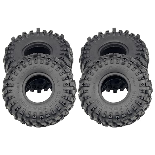 4PCS RC 1.9 inch Crawler Tires Super Soft Sticky Rubber Tires with Foam Instert 120mm/4.72inch Tall Suitable for 1/10 Axial SCX10 I II III TRX4 Redcat Etc RC Crawler Car Upgrades