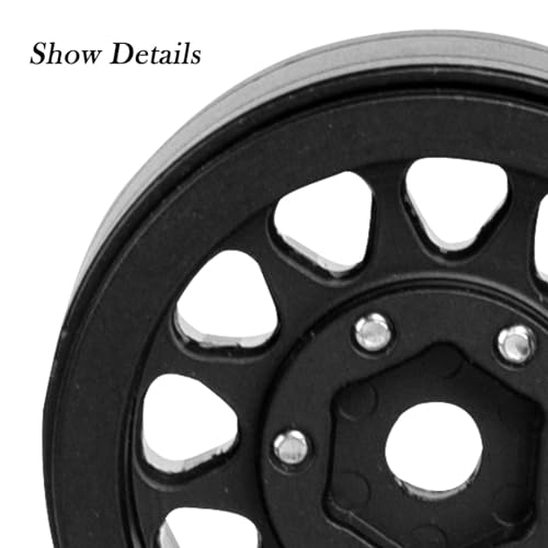 RC Full Brass 1.0in Beadlock RC Wheel Rim Upgrades Part for 1/18 1/24 Trx4m Axial SCX24 RC Crawler,4pcs Metal Wheel Hub Rim Hops UP