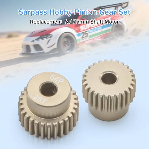 64P Pinion Gear Sets 26T 27T 28T 29T 30T for Shaft 3.175mm RC Motor Compatible with HPI Kyosho Losi Axial Tamiya 1/10 RC Car Monster Truck Upgrade Parts - size: 26T 27T 28T 29T 30T