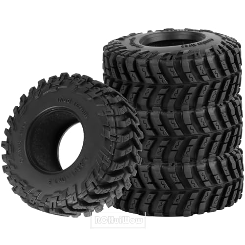 1.3" RC Crawler Tire Skins,Multi-Terrain Soft Sticky Rubber Tires for TRX4 SCX24 FMS Ascent-18 1/18 1/24 Off-Road RC Car Upgrade Parts,4PCS (Style E) - style: StyleE(4PCS)