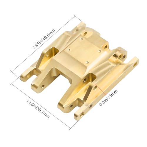 66g CrazyHobby Brass Skid Plate Transmission Mount Heavy Duty for TRX4M K10 High Trail F150 Bronco Defender 1/18 Crawler Car Upgrades (Gold) - color: Gold