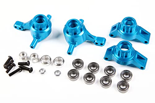 TT-02 CNC Aluminum Front Rear Hub Carrier Set for 1/10 RC Car Tamiya TT02 Upgrade Part (Front +Rear Hub Carrier Blue) - color: Front +Rear Hub Carrier Blue
