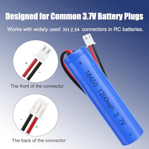 2-Pack USB RC Car Charger Cable XH2.54mm for 3.7V Battery Charging | Compatible with Remote Control RC Car Battery,XH2.54mm 2-pin female connector, for 3.7V lithium battery charging.