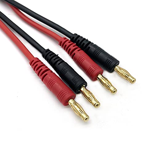 FLY RC 2Pack EC3 Connector Male to 4mm Banana Bullet Plug 14AWG Silicone Battery RC Balance Charge Cable Lead Adapter - style: 2 Pcs EC3 charge cable