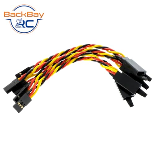 BackBayRC - 4in 20awg Male/Female w/Clip Universal Servo Extension - 5 Pack - style: 4in Male/Female Extension w/ Safety Clip