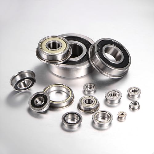 uxcell MF128ZZ Flanged Ball Bearing 8x12x3.5mm Double Shielded Chrome Steel Flange Bearings, 10pcs - size: 8x12x3.5mm