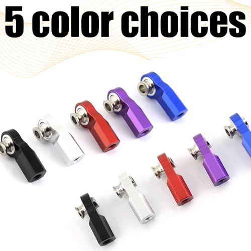 6PCS M3 Tie Rod End Joint Bend Ball Head Holder Linkage Aluminum 4.8mm Ball Cup Compatible with 1/10 Axial SCX10, Traxxas TRX-4, Tamiya CC01, Redcat Gen7, HSP RC Crawler/Trucks (Blue) - color: Blue