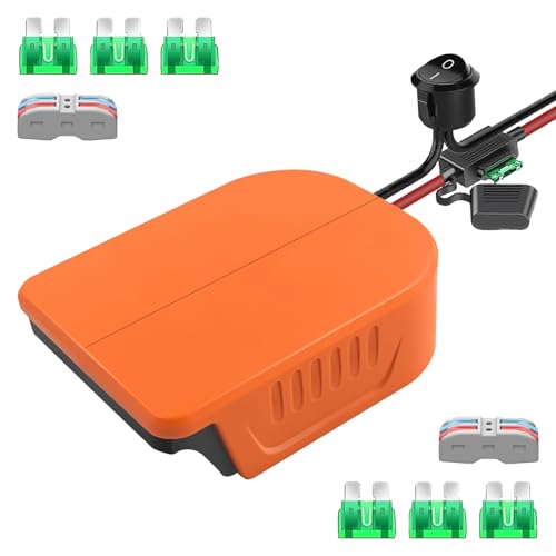 2 Packs Power Wheel Adapter for Black and Decker 20V Battery Converter Kit with Fuses & 14AWG Wire | Power Connector for for DIY Rc Car Toys, Robotics and Rc Truck